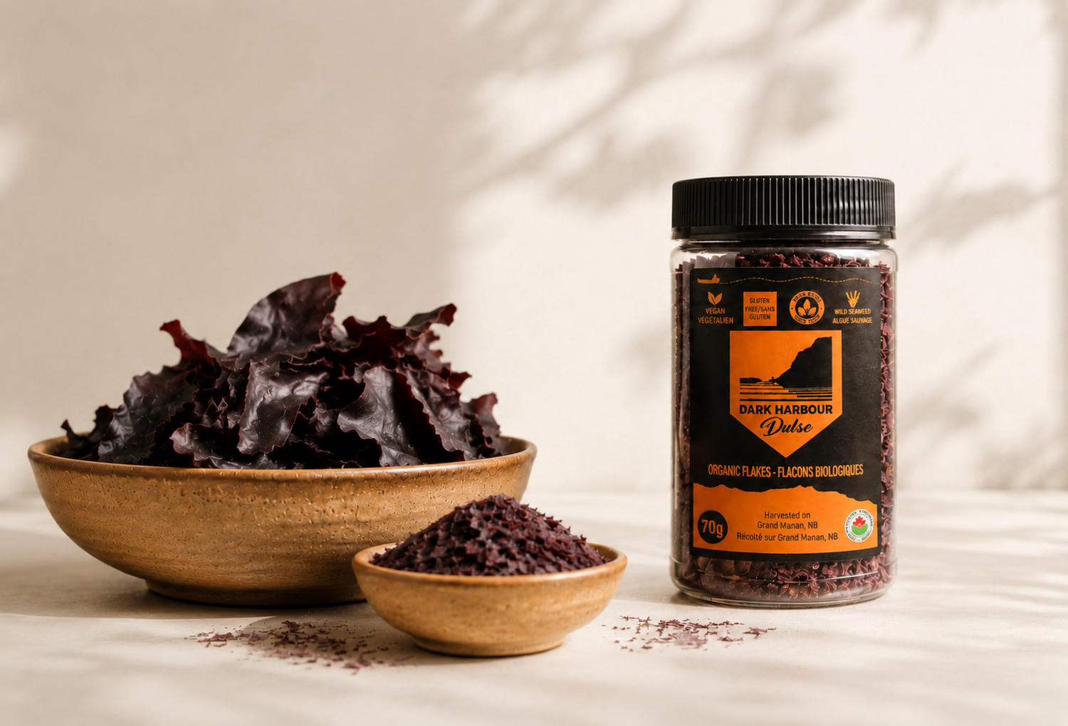 Homepage Split Showcase image for Shop By Form collection featuring Dark Harbour dulse flakes and dried seaweed products
